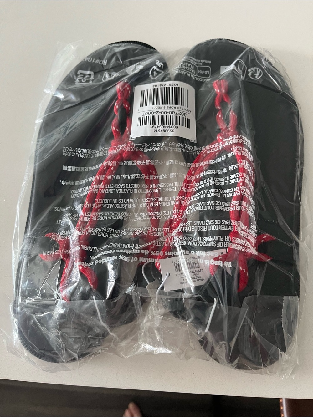 Old Navy Red Knotted Rope Thong Sandal, Sz 7, NWT - Picture 3 of 9